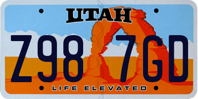UT license plate Z987GD