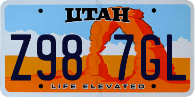 UT license plate Z987GL