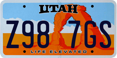 UT license plate Z987GS