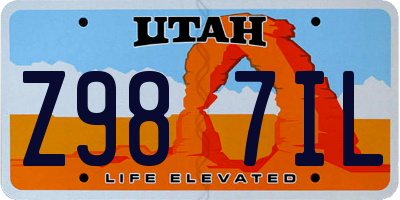 UT license plate Z987IL