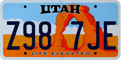 UT license plate Z987JE