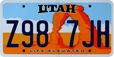 UT license plate Z987JH