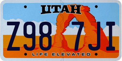 UT license plate Z987JI
