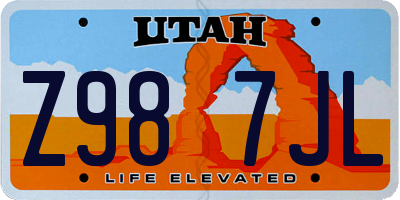 UT license plate Z987JL