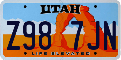 UT license plate Z987JN