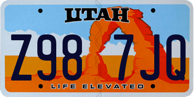 UT license plate Z987JQ