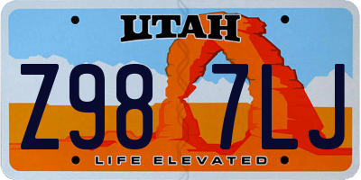 UT license plate Z987LJ