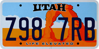UT license plate Z987RB