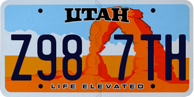 UT license plate Z987TH