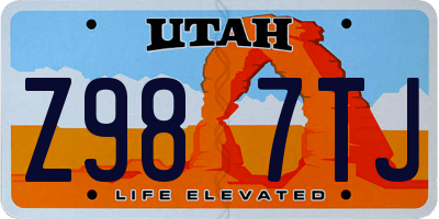 UT license plate Z987TJ