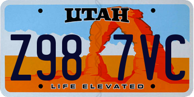 UT license plate Z987VC