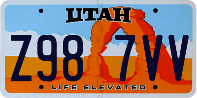 UT license plate Z987VV