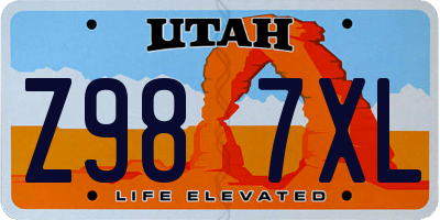 UT license plate Z987XL