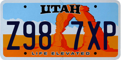UT license plate Z987XP