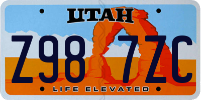 UT license plate Z987ZC