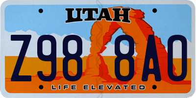 UT license plate Z988AO