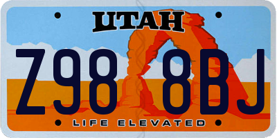 UT license plate Z988BJ