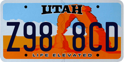 UT license plate Z988CD