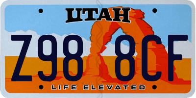 UT license plate Z988CF
