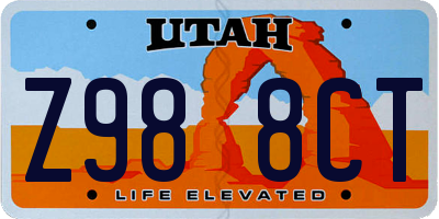 UT license plate Z988CT