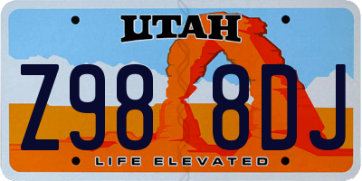 UT license plate Z988DJ