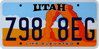 UT license plate Z988EG