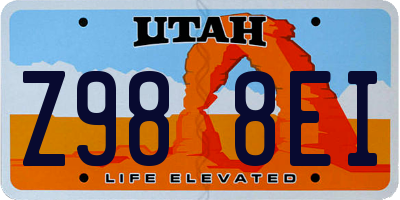 UT license plate Z988EI