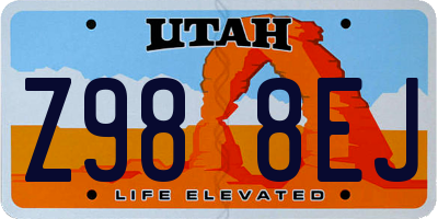 UT license plate Z988EJ