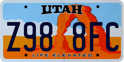 UT license plate Z988FC