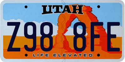 UT license plate Z988FE