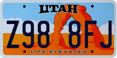 UT license plate Z988FJ