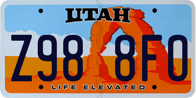 UT license plate Z988FO