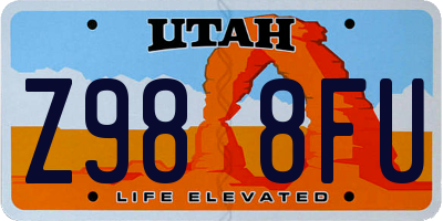 UT license plate Z988FU