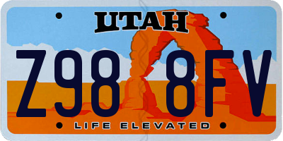 UT license plate Z988FV