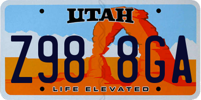 UT license plate Z988GA