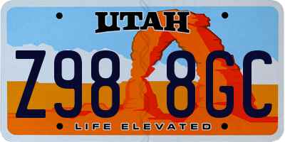 UT license plate Z988GC