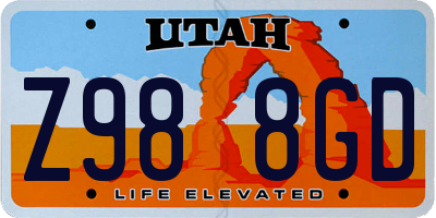 UT license plate Z988GD
