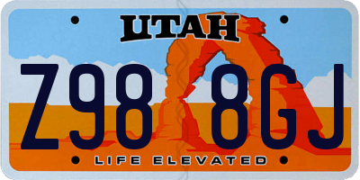 UT license plate Z988GJ