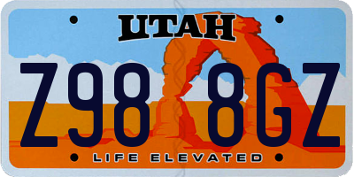 UT license plate Z988GZ