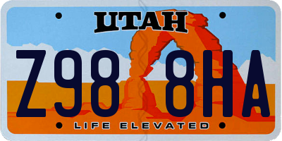 UT license plate Z988HA