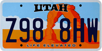 UT license plate Z988HW