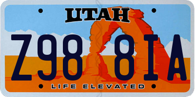 UT license plate Z988IA