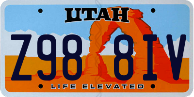 UT license plate Z988IV