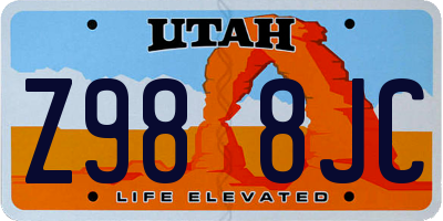 UT license plate Z988JC