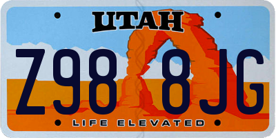 UT license plate Z988JG