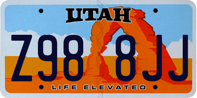 UT license plate Z988JJ