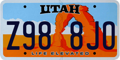 UT license plate Z988JO