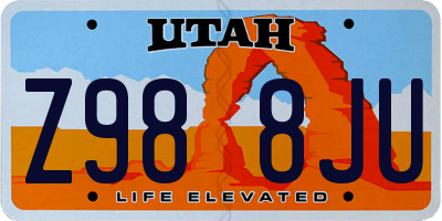 UT license plate Z988JU