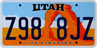 UT license plate Z988JZ