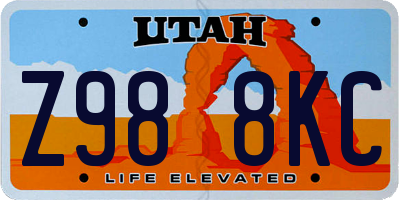 UT license plate Z988KC
